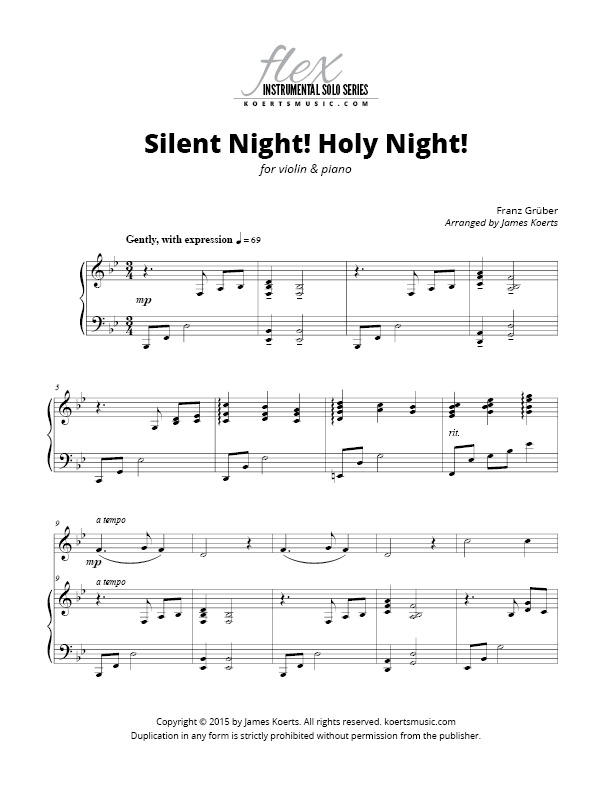 silent night violin sheet music