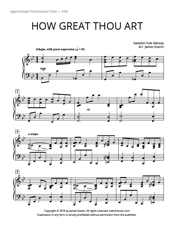 How Great Thou Art (Medium Solo ) arr.