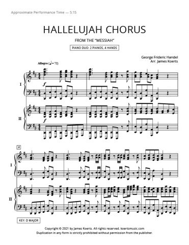Hallelujah Chorus – DUO (2 pianos, 4 hands)